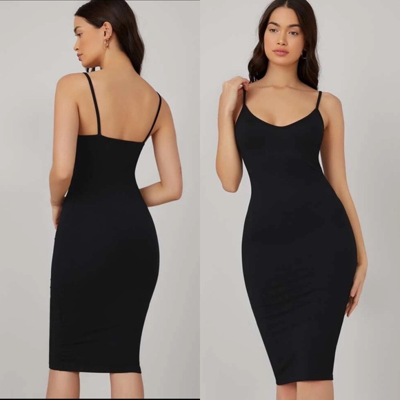 V neck cami strap midi dress heather gray - Picture 7 of 8